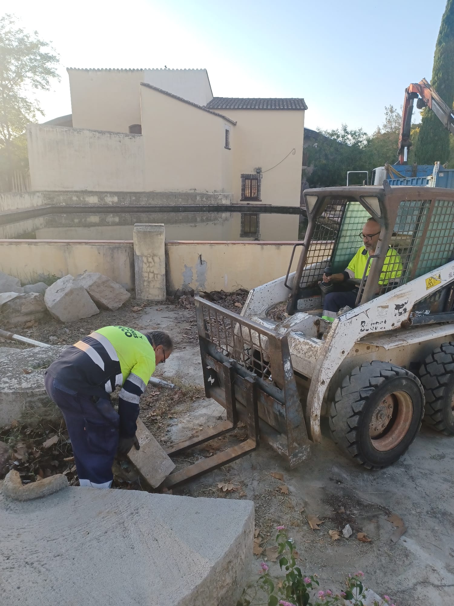 Obres de construcció del dipòsit