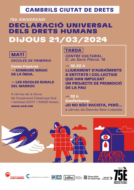 Cambrils commemora el 75è aniversari de la Declaració Universal dels Drets Humans.