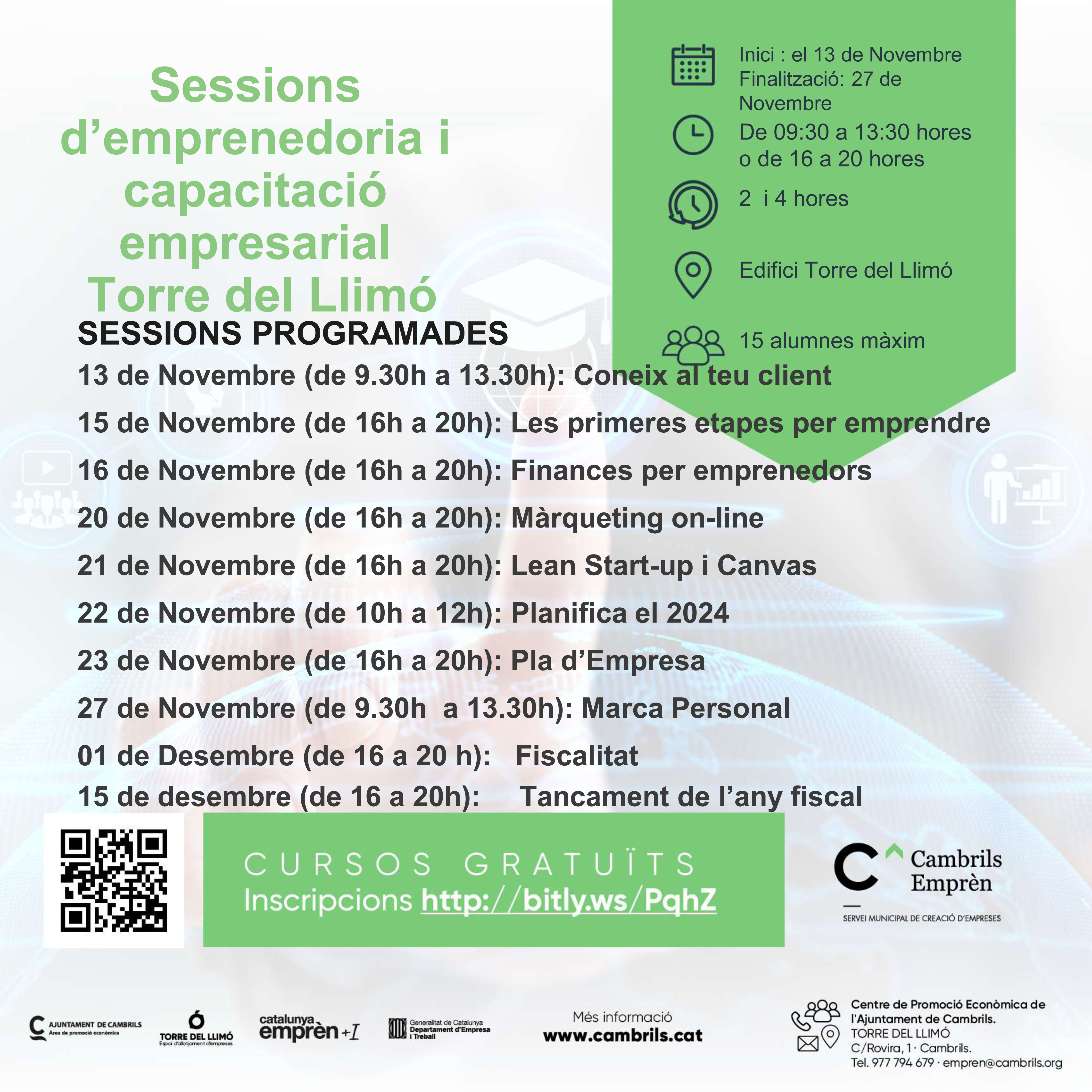 Sessions programades