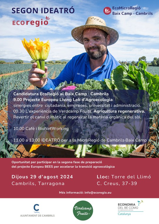 Cambrils programa el segon taller sobre oportunitats de la candidatura a EcoRegió pel proper 29 d’agost.