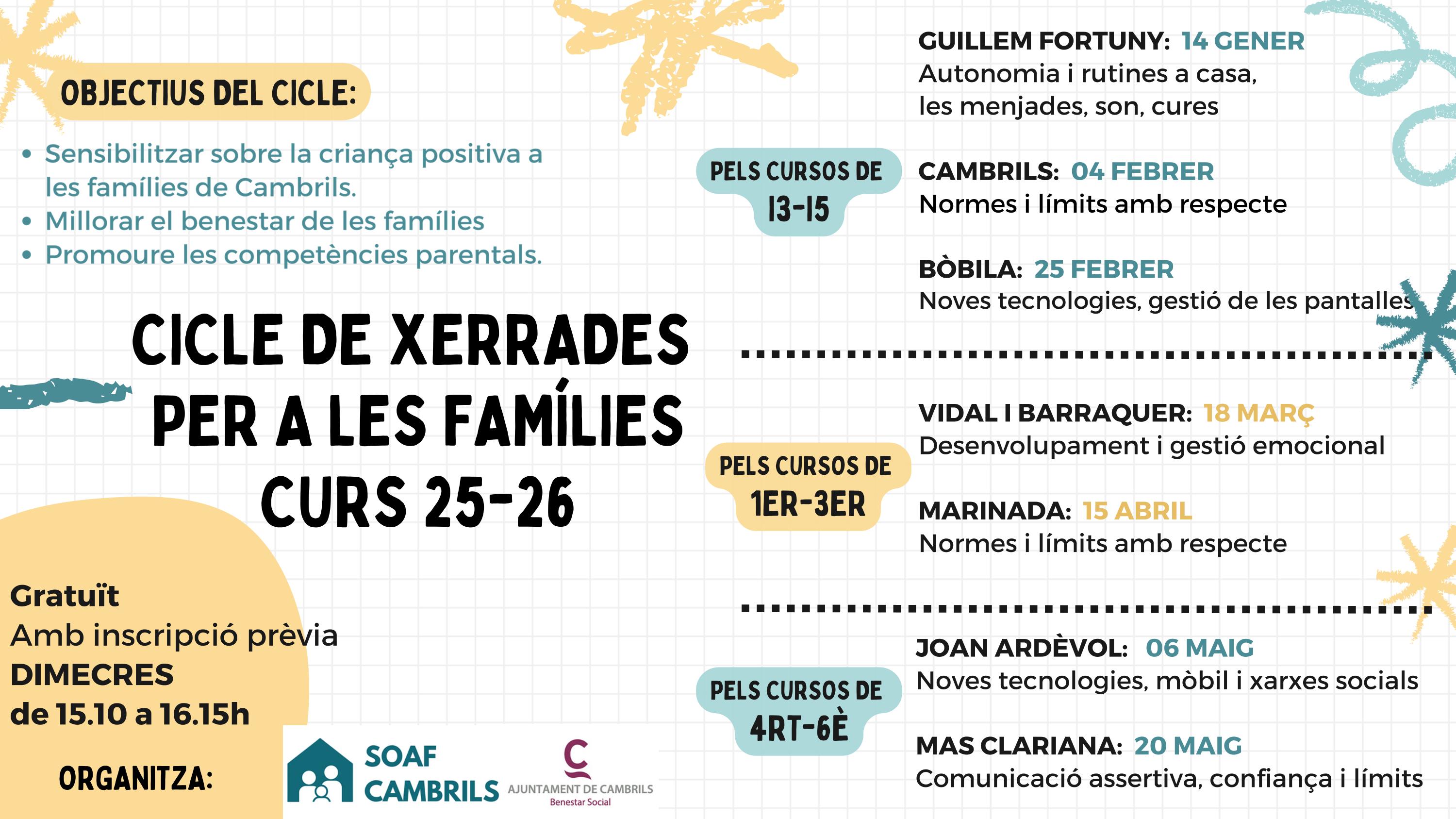 Programa del cicle de xerrades del SOAF