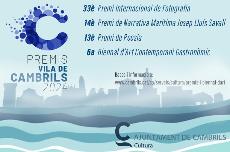 L’Ajuntament convoca la 6a Biennal d’Art Gastronòmic i els Premis Vila de Cambrils de poesia, narrativa i fotografia.