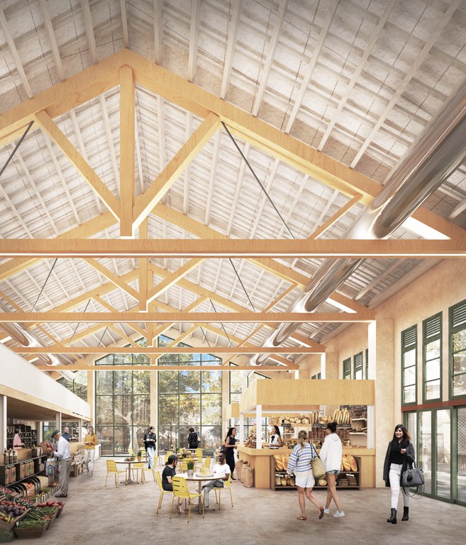 Render de l'interior del mercat
