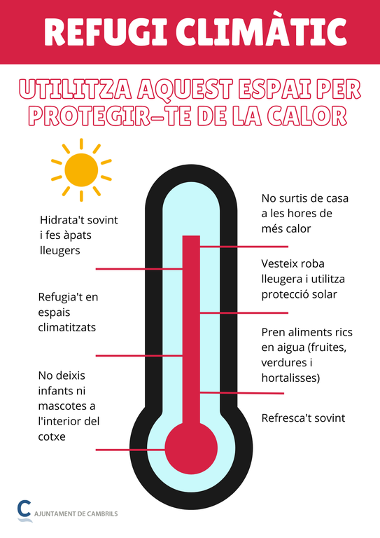 L’Ajuntament de Cambrils ofereix una xarxa de refugis climàtics per protegir-se de la calor.