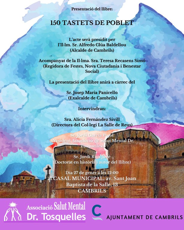L’historiador Jordi Rius presenta el llibre “150 Tastets de Poblet” al Casal Municipal de Cambrils.