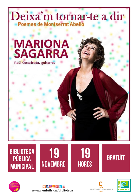 La Biblioteca de Cambrils acull un concert sobre poemes de Montserrat Abelló .
