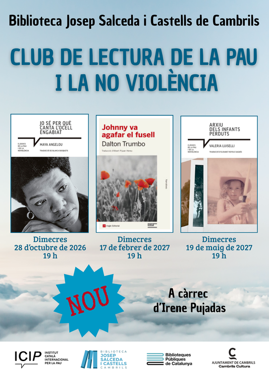 La Biblioteca de Cambrils engega un nou Club de Lectura de la Pau i la No Violència.