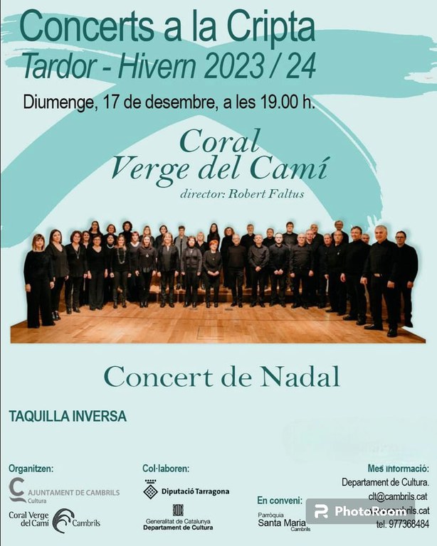 La Coral Verge del Camí de Cambrils oferirà el tradicional Concert de Nadal diumenge vinent.