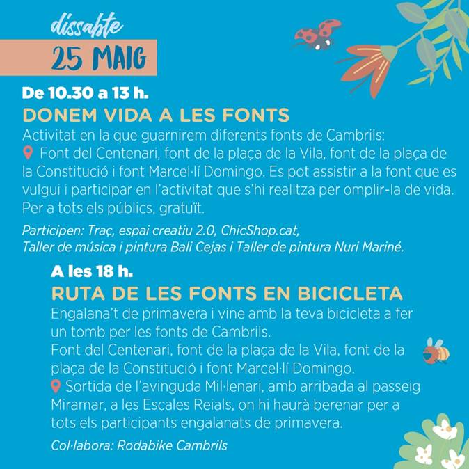 Programa de dissabte 25 de maig