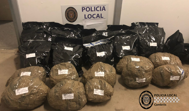 La Policia Local de Cambrils deté una persona amb 23,800 kg de marihuana .