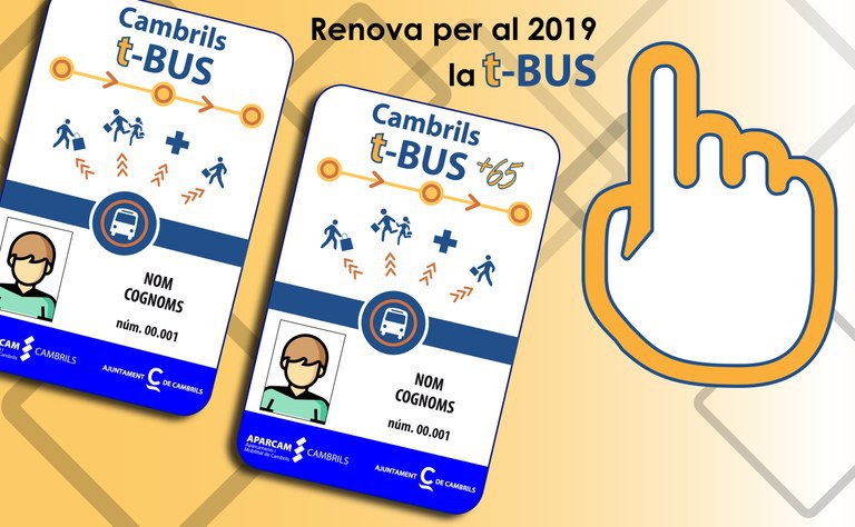 La targeta anual T-BUS de Cambrils ja es pot renovar pel 2019.
