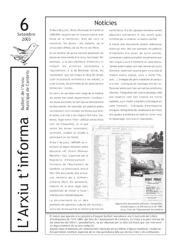 l'Arxiu t'informa 06