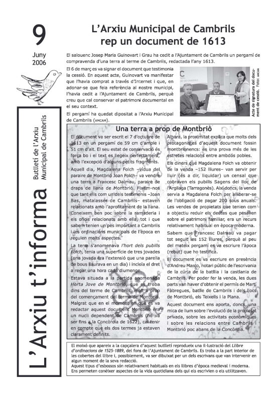 l'Arxiu t'informa 09