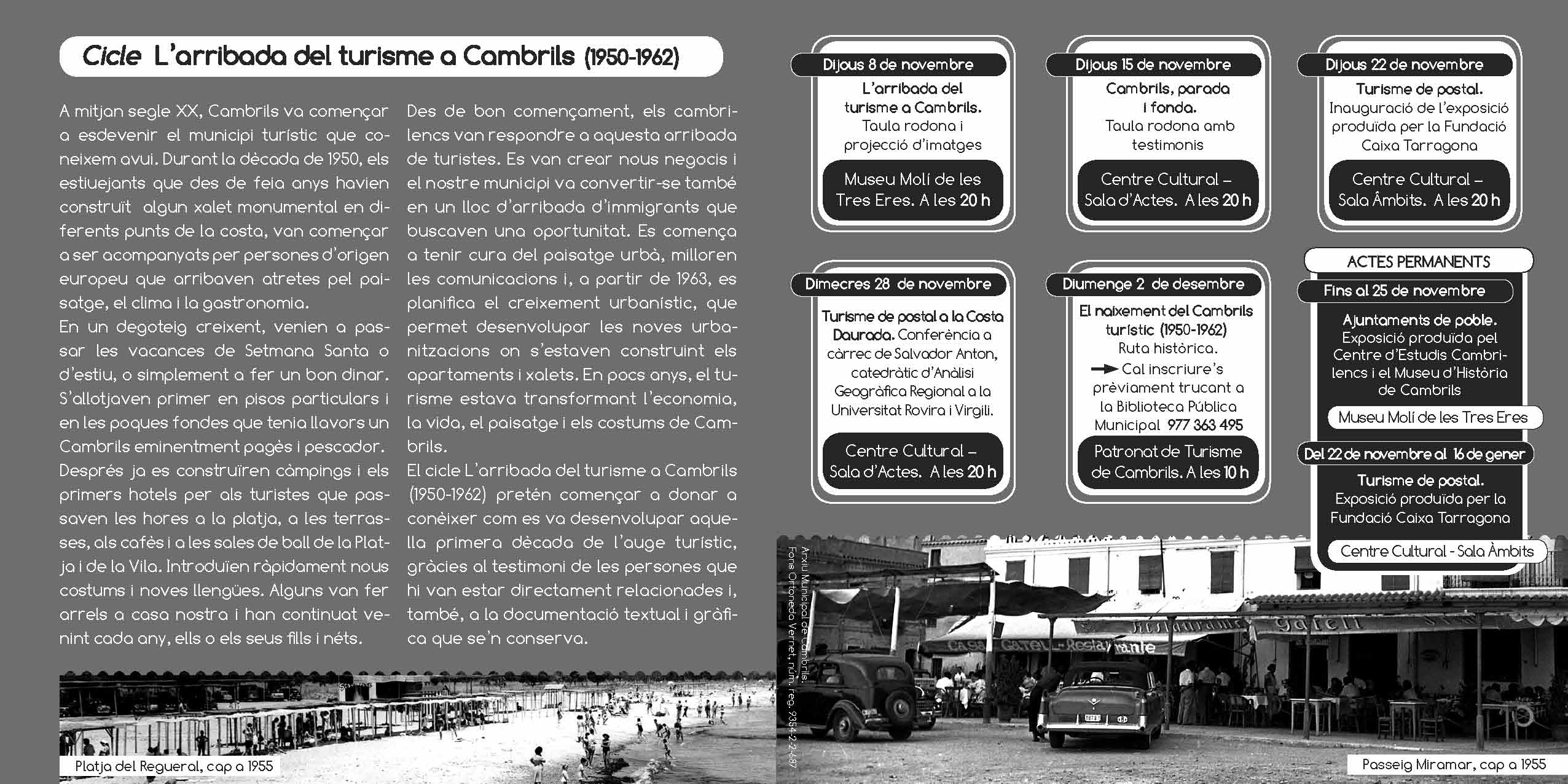 L'arribada del turisme a Cambrils - programa