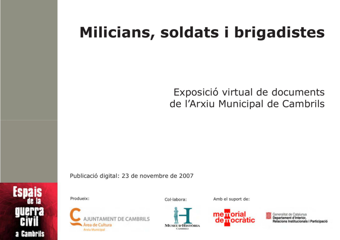 Cartell exposicio milicians soldats i brigadistes a Cambrils.jpg