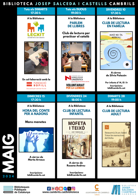 L’‘Hora del conte’ de la Biblioteca de Cambrils porta aquest mes ‘Mans manetes' de Marta Arnaus.