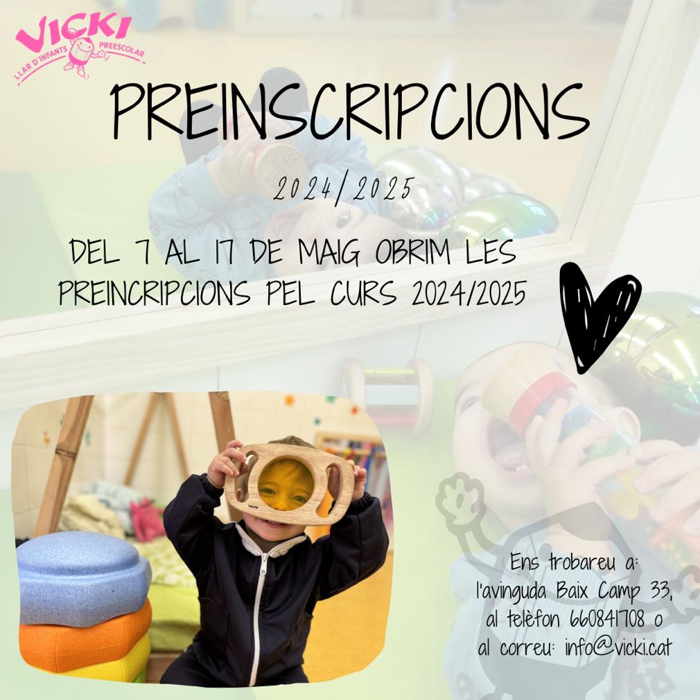 CARTELL PREINSCRIPCIÓ VICKI 24-25