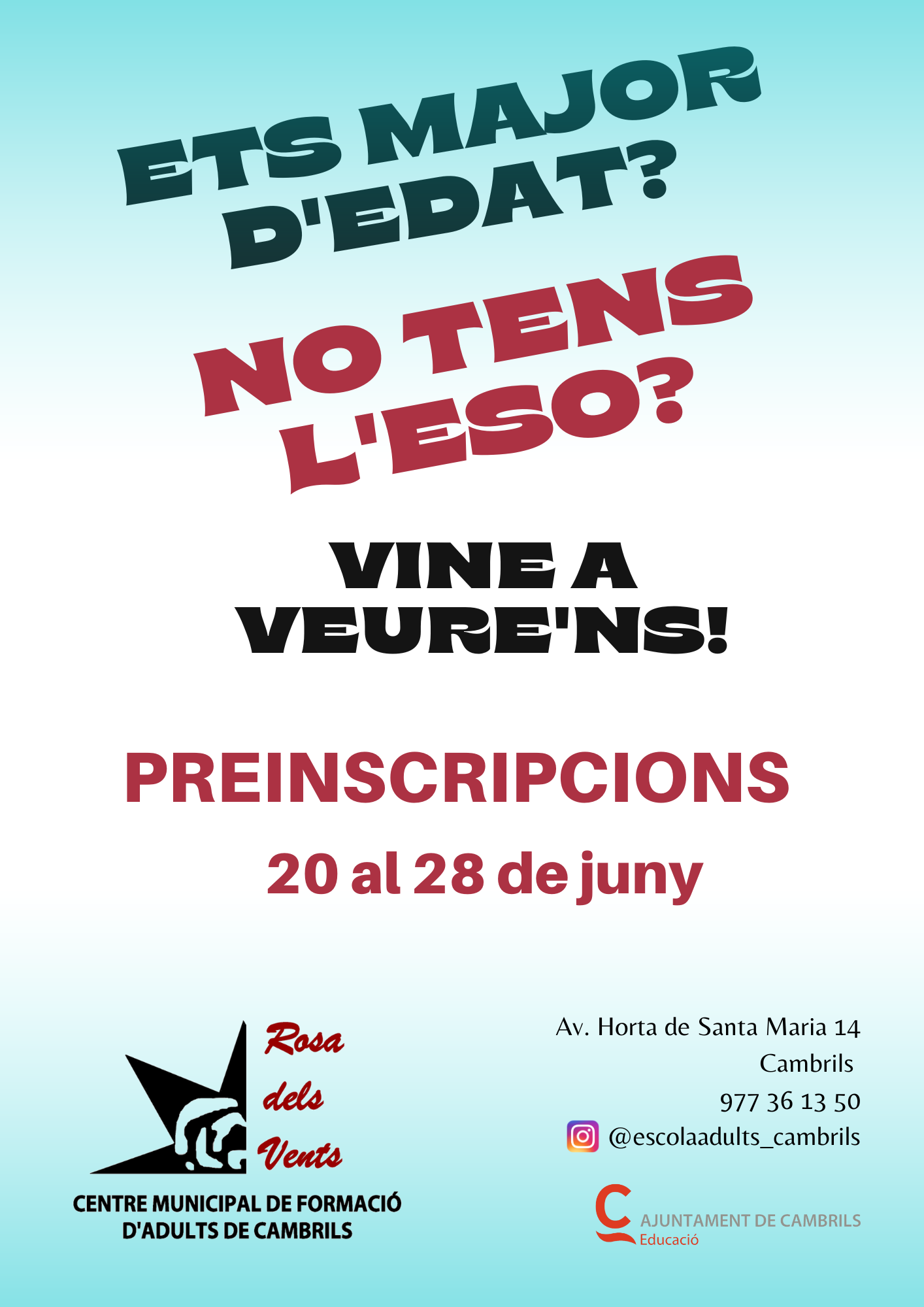 Cartell del curs de Graduat en Educació Secundària