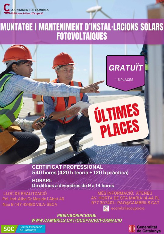 cartell fotovoltaica darreres places