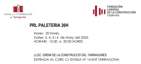 CURS GRATUÏT PRL CONSTRUCCIÓ.