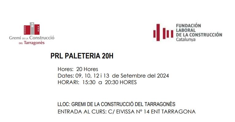 Curs PRL Paleteria (gratuït).