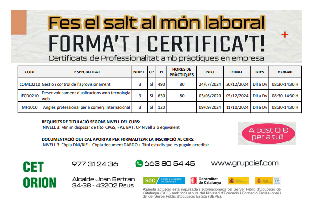 cartell cursos cet