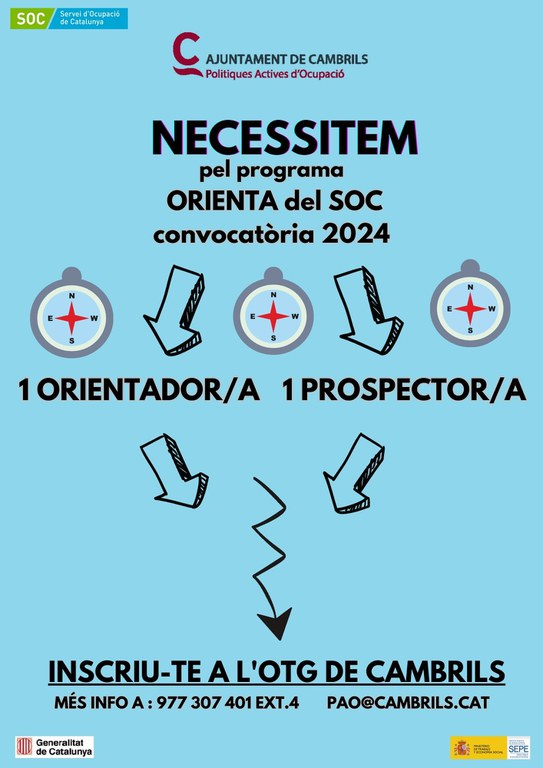 Selecció ORIENTADOR/A i PROSPECTOR/A a l'Ajuntament de Cambrils - PROCÉS TANCAT!!.