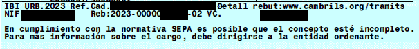 Exemple de rebut domiciliat